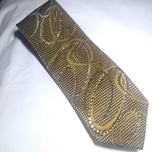 sparkly golden circles tie